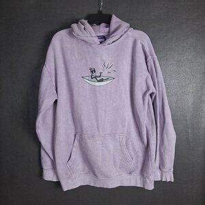 Buddhas Buds Hoodie Mens Medium Joyride Alien Smoke Streetwear Oversized Purple